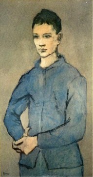 boy holding a flute Painting - Blue Boy 1905 Pablo Picasso